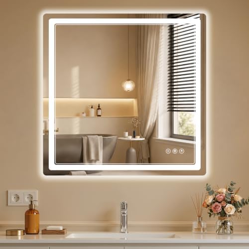 BEAUTYPEAK 30"x30" LED Bathroom Mirror by BEAUTYPEAK