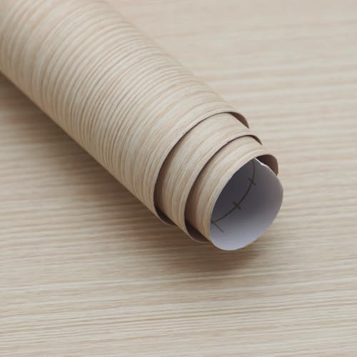31"x354" Beige Wood Wallpaper Peel and Stick Modern Faux Wood Contact Paper by BoobestPeelStickWallpaper