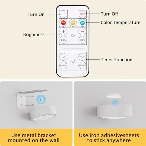 3 Pack Picture Lights for Wall, Rechargeable Battery Operated wall lights - Image 3