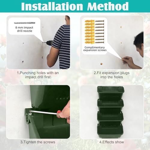 Vertical Wall Planter, 4 Packs Self Watering Wall Planters - Image 6