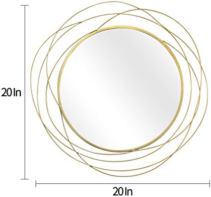 ironsmithn 20 Inch Round Gold Vanity Wall Mirror - Image 2