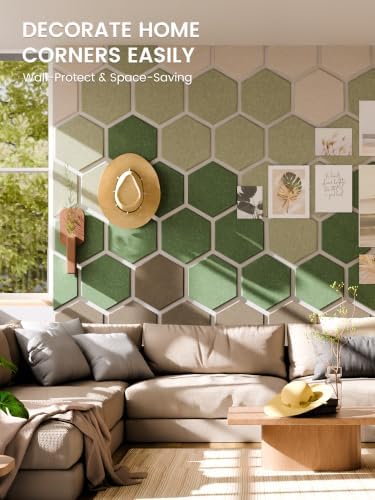 Fluxynara 12-Pack Hexagon Felt Bulletin Board Tiles, Moss Haven-1 - Image 4