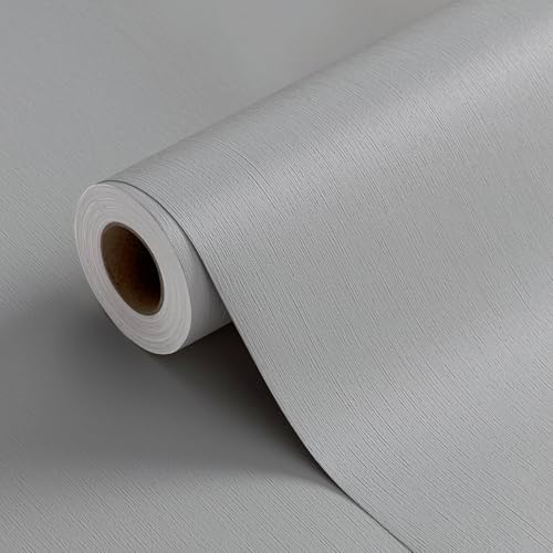 FUKU MON 23.6" X 393" Light Gray Wallpaper Peel and Stick Contact Paper Solid by MeetyourallDIYneeds