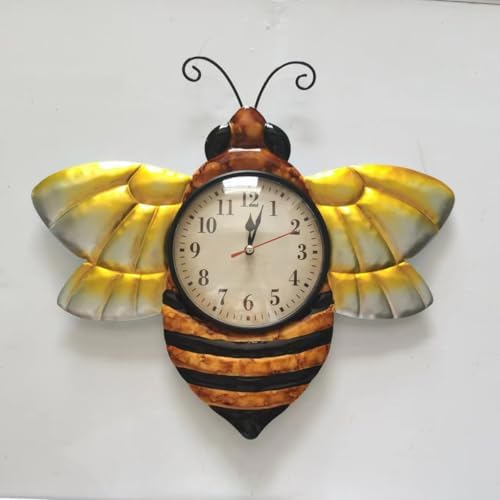 TXYS Bee Clock for Wall Decor Honeybee Outdoor Clocks and Indoor Decorative Art by wallart