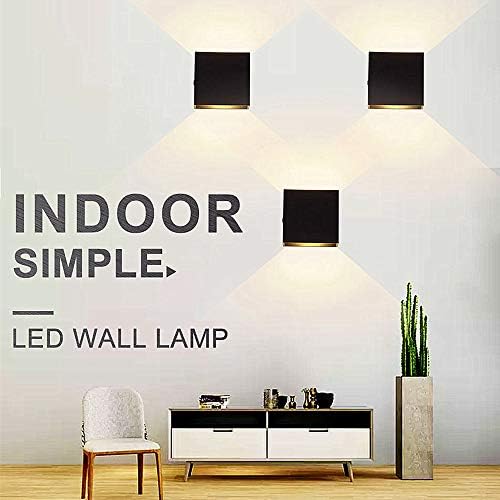 Lightess Indoor LED Wall Sconce Light Set of 2 Black Metal 10W Warm White - Image 3