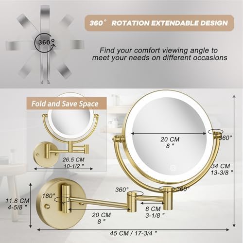 8" Wall Mounted Makeup Mirror - Image 5