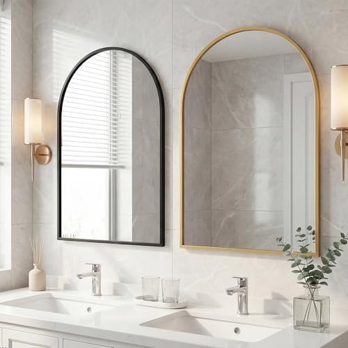 Arched Black Bathroom Mirrors for Wall, 26x38-Inch Bathroom Mirror for Over Sink - Image 2