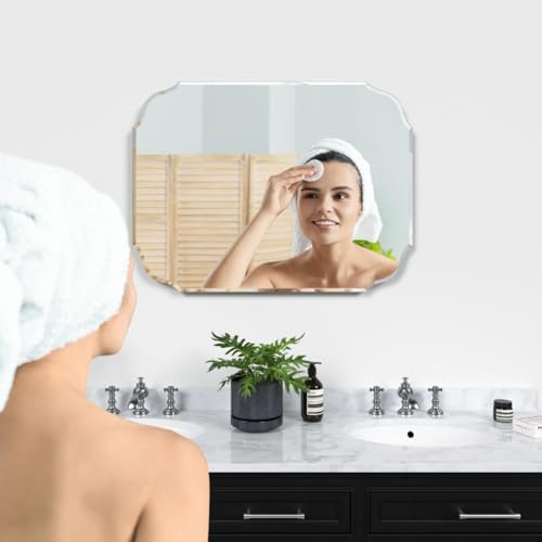 18" x 24" Silver Wall Mirror Beveled Edge Frameless Mirrors - Image 5