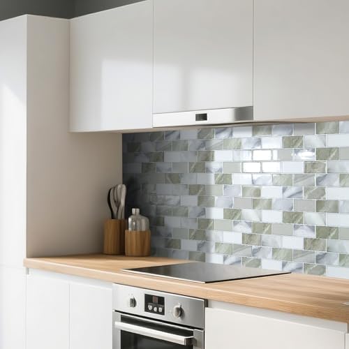 Art3d 10-Pack Subway Peel and Stick Backsplash, 12 x 12 Inch - Image 2