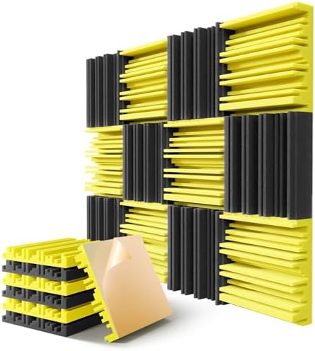 12 Pack Acoustic Foam Panels for Walls, Self-Adhesive Soundproofing Padding by LIGHTDESIRE