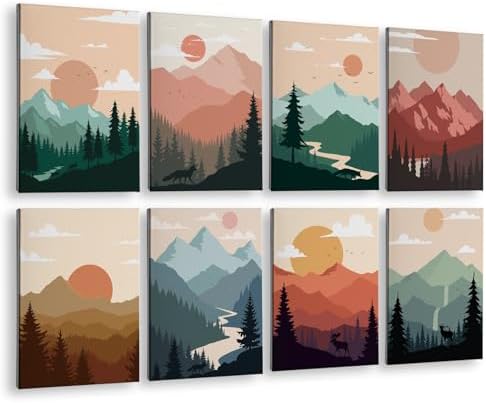 InSimSea Acoustic Art Wall Panels, Minimalist Boho Mountain by InSimSeaArt
