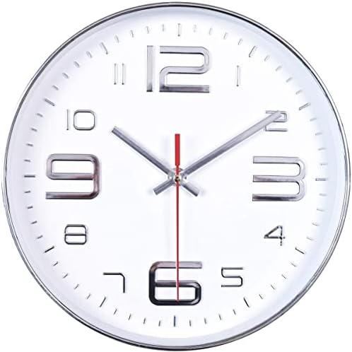 45MinST 10 Inch Wall Clocks, 3D Number Dial Face Modern Wall Clock, Silent by 45MinST
