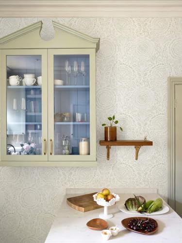 Ismoon Green Peel and Stick Wallpaper Boho Floral Contact Paper 17.3x196in - Image 3