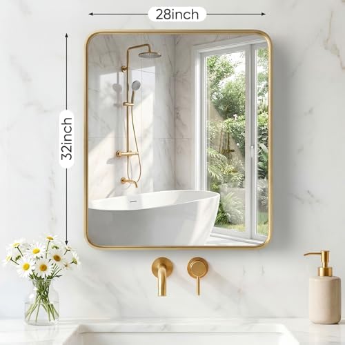 Sweetcrispy Bathroom Mirror 32x28 Inch, Vanity Mirror - Image 2