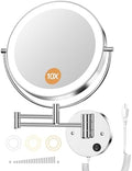 Gospire 9” Wall Mounted Lighted 1X/10X Magnifying Mirror by Gospire