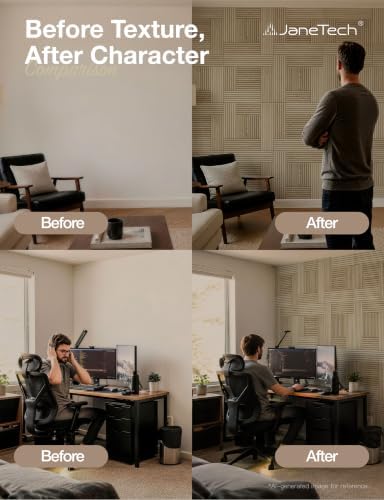 JaneTech 6 Pack Wood Acoustic Panels, Decorative Acoustic Wall Panels Sound - Image 5
