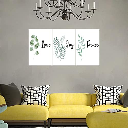 3 Piece Inspirational Wall Art, Quotes "Love Joy Peace" Canvas Print - Image 3