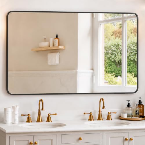 Bathroom Mirror for Wall, 48x30 Inch HD Tempered Glass Vanity Mirror by SageNest
