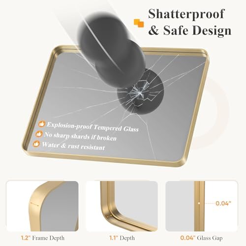 Sweetcrispy Bathroom Mirror 32x28 Inch, Vanity Mirror - Image 4
