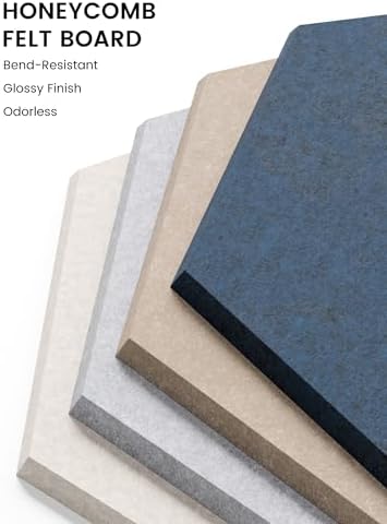 Fluxynara 12-Pack Hexagon Felt Bulletin Board Tiles, Nordic Slate-1 - Image 3