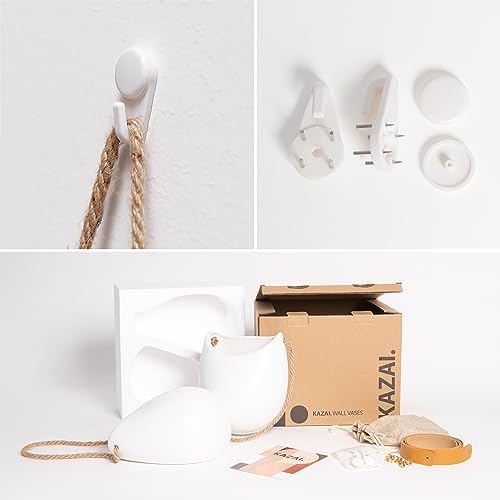 Kazai. Wall Planters -Ellie- | Hanging Ceramic Plant Pots 2 Pieces | Wall - Image 5