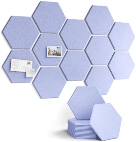 Fluxynara 12-Pack Hexagon Felt Bulletin Board Tiles by FLUXYNARA