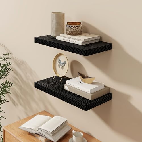 Fun Memories Black Floating Shelves 24 Inch Long, 9.3 Inch Deep Floating Shelf - Image 2