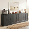 117" Modular Buffet Sideboard Cabinet Set of 3, Extra Long Coffee Bar Storage by Foxemart