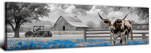 Highland Cow Wall Art Country Barn Truck Pictures by AREBOLOLLC