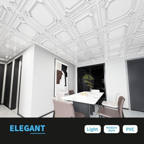 Art3d 24-Pack Waterproof PVC Drop Ceiling Tiles, 24 x 24 in - Image 3