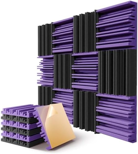 12 Pack Soundproof Wall Panels, Self-Adhesive Soundproofing Panel, High by LIGHTDESIRE
