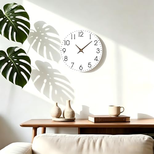 10 Inch Wall Clock Battery Operated, Modern Silent Clocks Wooden - Image 6