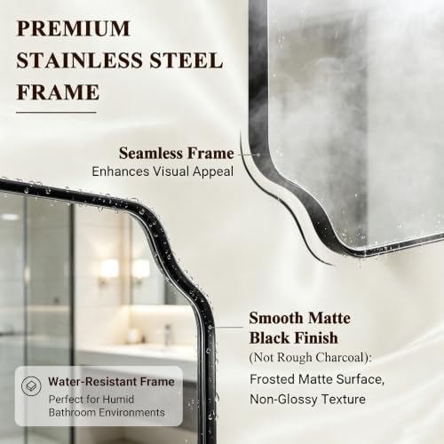 ANDY STAR 22X30 Inch Matte Black Scalloped Mirrors - Image 4