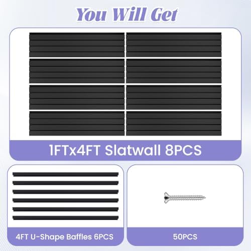 SMARTSTANDARD PVC Slatwall Panel 4x8 FT, PVC Garage Wall Organizer System - Image 6