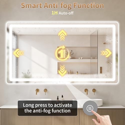 BEAUTYPEAK 36"x55" LED Bathroom Mirror - Image 4