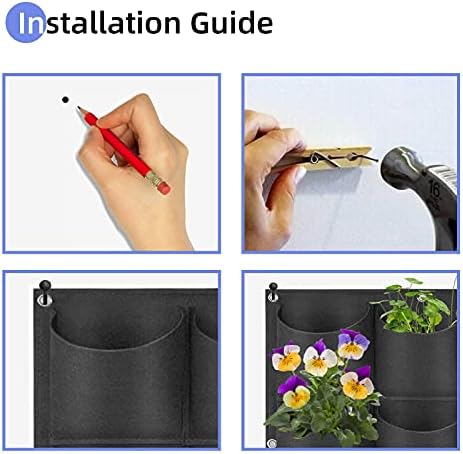 25 Pockets Hanging Planter Bags, Hanging Vertical Wall Mounted Plant Planting - Image 6