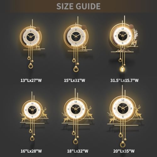 Modern Wall Clock for Living Room, Large Gold Decorative Wall Clock - Image 4