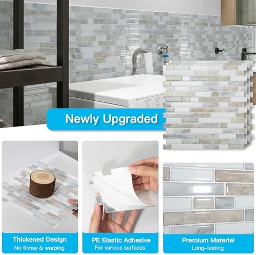 Art3d 10-Sheet Heavy-Duty Peel and Stick Backsplash, Waterproof Wall Tiles - Image 5