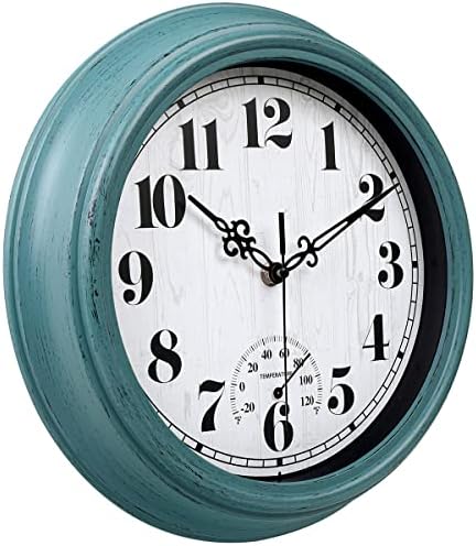 zyzamay 12 Inch Indoor Outdoor Battery Operated Wall Clocks - Image 2