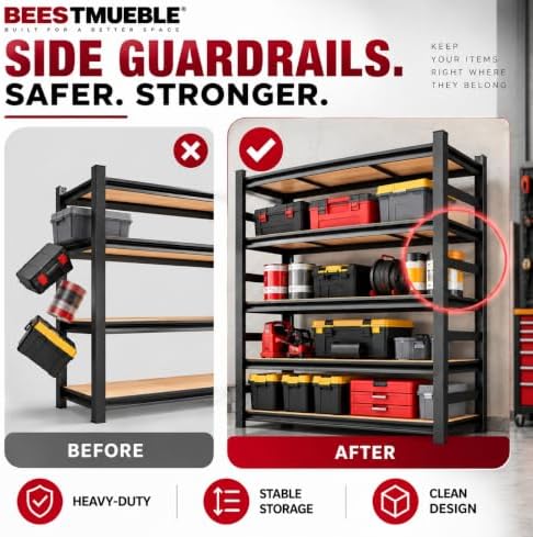 Garage Shelving, 3000 LBS Heavy Duty Metal Storage Shelves - Image 5