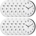Inbagi 12 Pieces Silent Round Wall Clocks Non Ticking, 10 Inch by Inbagi