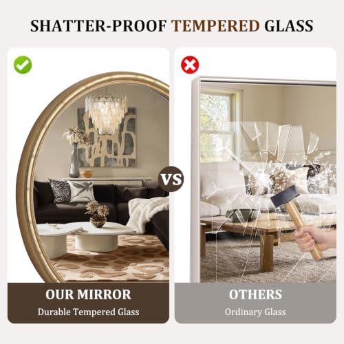 WallBeyond 36 Inch Gold Round Wall Mirror, Circle Mirror - Image 5