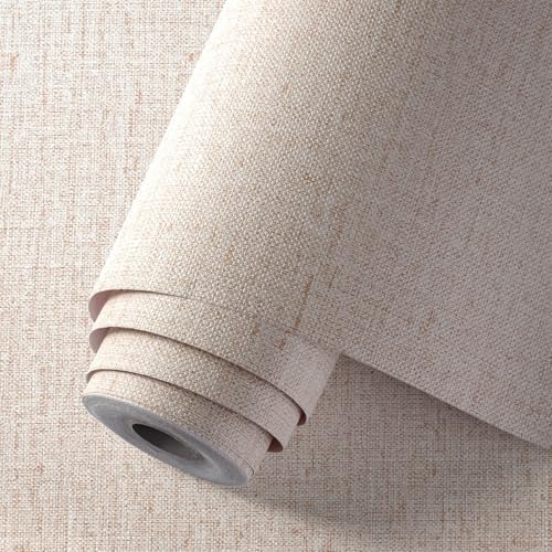 Beige Grasscloth Wallpaper Peel and Stick Textured Self Adhesive Linen Contact - Image 2