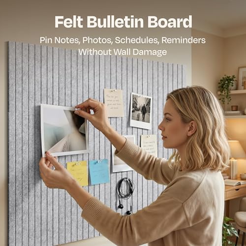 Large Cork Board Alternative 6-Pack Felt Bulletin Board Thick and Decorative - Image 2