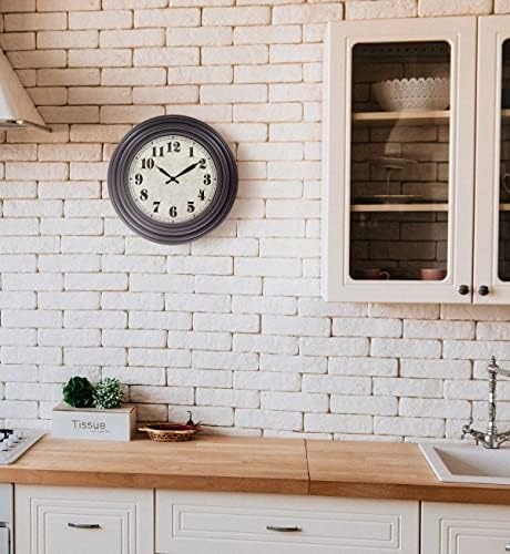 45MinST 20 Inches Retro Round Large Wall Clocks, Silent Non Ticking Battery - Image 5