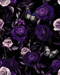 Purple Vintage Floral Peel and Stick Wallpaper 17.5" x 393" by XRUIBZI