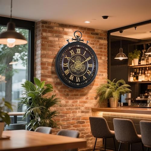 AYRELY® 24IN Decorative Moving Gear Large Wall Clock, Oversized Industrial - Image 5