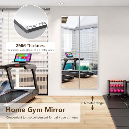 Shiftshade Mirror Wall Full Length, 12X12 Inch Unbreakable Mirror Tiles - Image 5