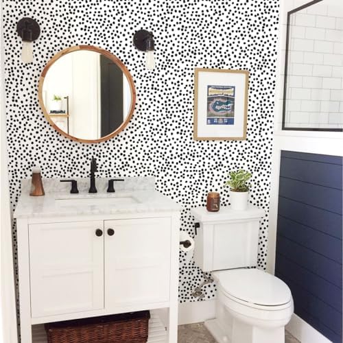 Jeweluck Peel and Stick Wallpaper Polka Dot Wallpaper 17.7” x 196.8” - Image 6