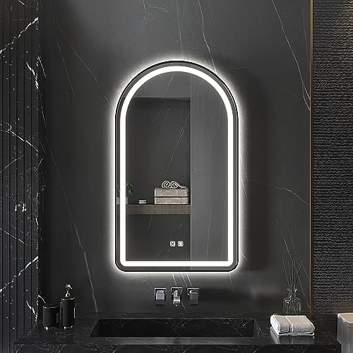 Arched Bathroom Mirror 24"x36", LED Tempered Glass - Image 3